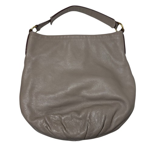 Marc Jacobs Bag Q Hiller Hobo Purse Bag Taupe Pebbled Cow Leather Shoulder Hand - Picture 6 of 12