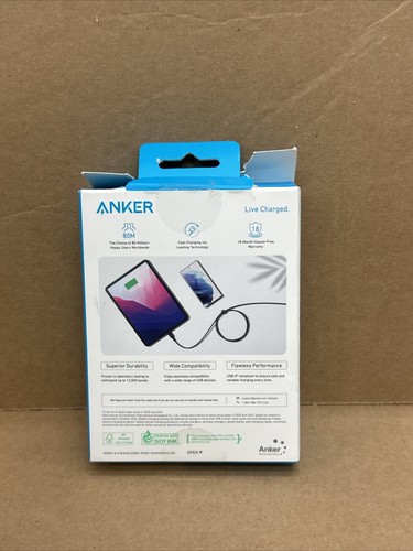 ANKER 6 Ft Durable Braided Charging Cable USB A To USB C - OPENBOX - Photo 2 sur 4