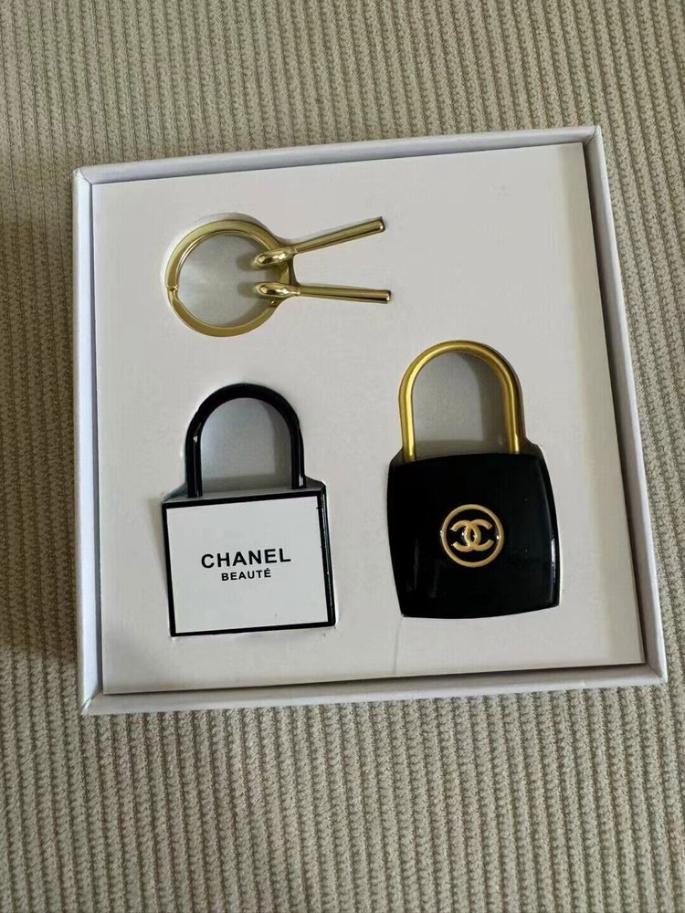 Chanel Rare Padlock & Key Set VIP Gift Bag Charm Keychain