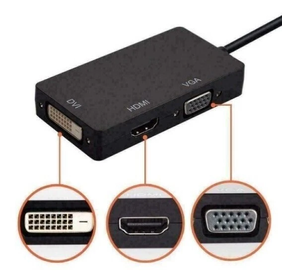 10X 3in1 Displayport DP Male To HDMI/DVI/VGA Female Adapter Converter Cbl 1080P - Image 2 of 4