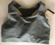 Nike Womens SMALL Sports Bra Med Support Removable Pad Heather Gray BV3636-084