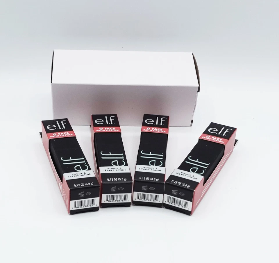e.l.f. O FACE Satin Lipstick Set of 4 | Long-Lasting Creamy Lip Color Full Size - Image 3 of 3
