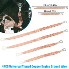 4X Engine Ground Strap Cable Copper Kit For Car Truck Firewall Engine Body Frame
