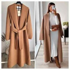 Iconic Mango 76% Wool Handmade Belted Coat Ol...