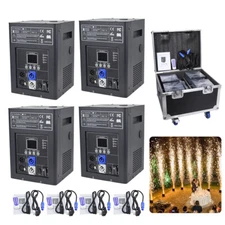 4PCS LCD Cold Spark Firework Machine 750W Stage Effect DMX with Flight Case