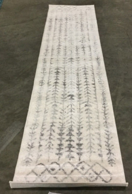 IVORY / GREY 2' X 9' Back Stain Rug, Reduced Price 1172659207 TUL262A-29