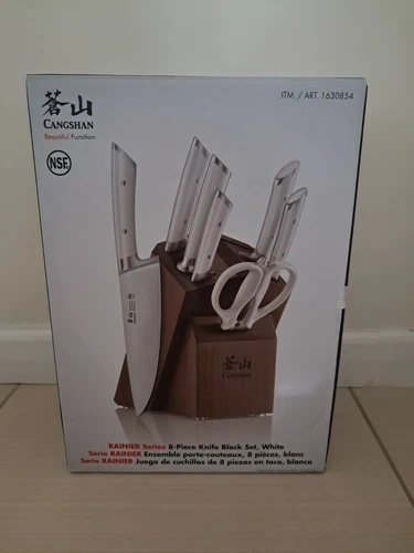 Cangshan Rainier Series 8-Piece Knife Block Set, White