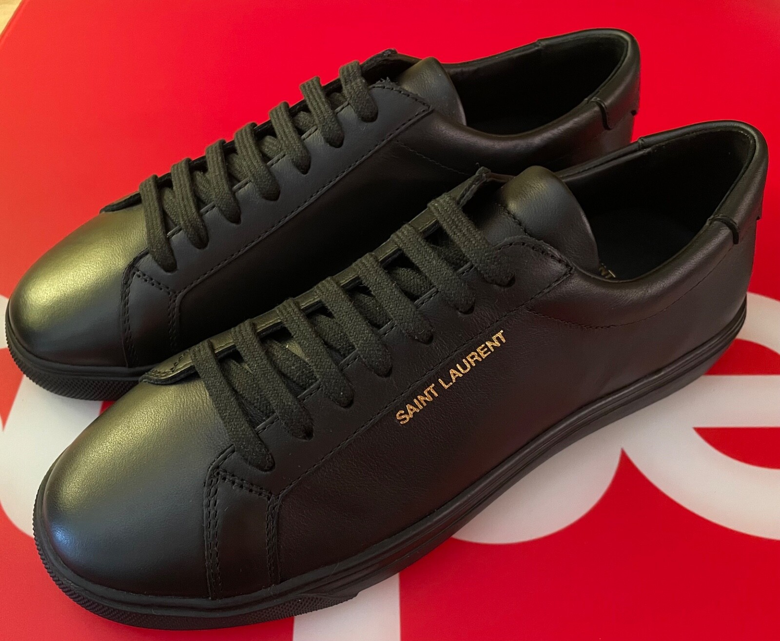 Sneakers basse YSL Saint Laurent Andy in pelle nere taglia 5 5 US 38 5 EU