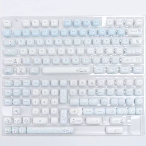 Cute Blue Cat MOG Profile Dye Sublimation PBT Keycap Set Kawaii Keycaps - Picture 7 of 16