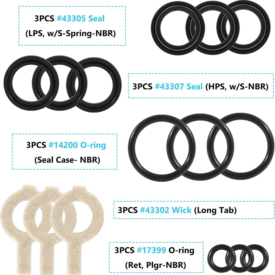 30623 Seal Kit Replacement for Cat Pump Model 30 31 34 35 310 340 350