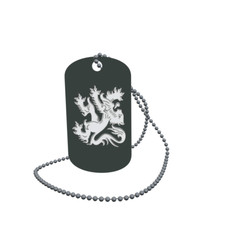 Dog Tag Flag Aces Belgium Dog Tag Aluminium 30 x 50mm
