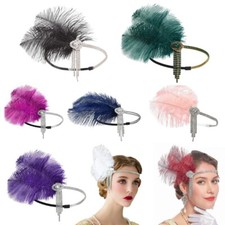 Ultra-flashing 1920s Flapper Headband Feather Headpiece 20s Gatsby Accessory