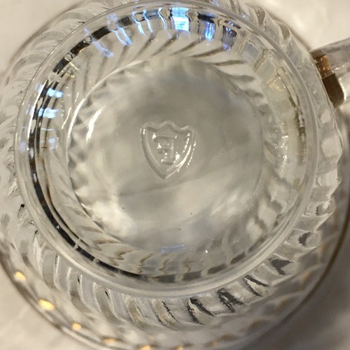 12 Vintage FEDERAL GLASS "DIANA" Swirl Clear Gold Trim Demitasse Cup & Saucer - Picture 6 of 22