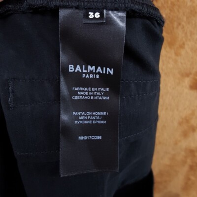 BALMAIN Jeans Mens Size 36 Black Cargo Button Fly Zip Pockets