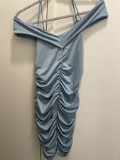 Shiny Light Blue Cocktail Dress - - Women’s Medium