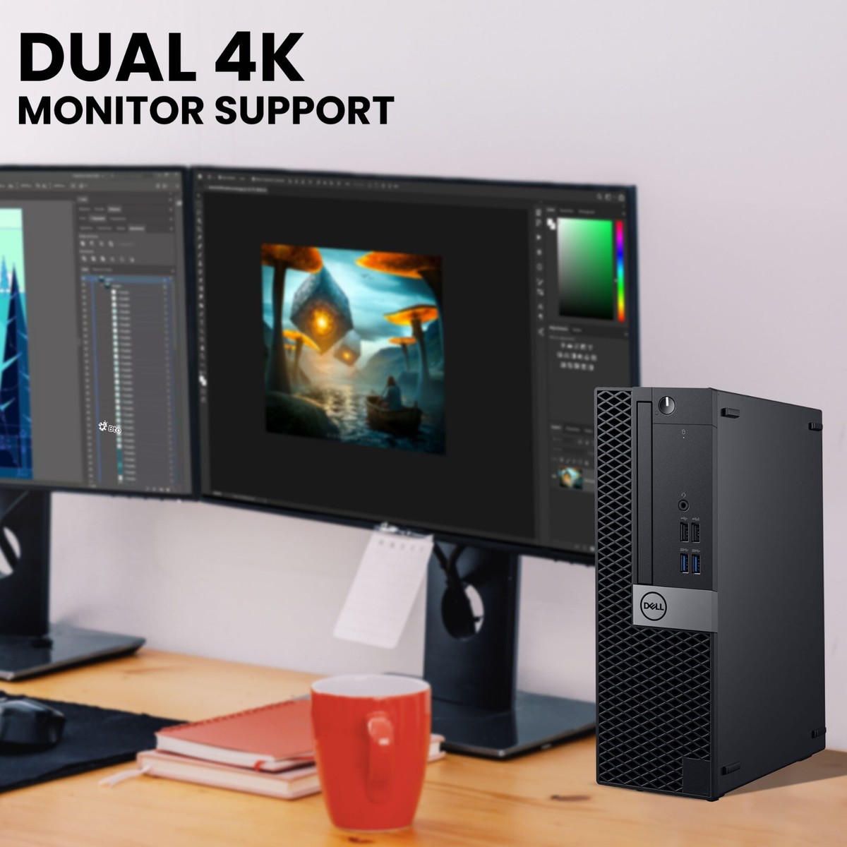 Dell SFF Desktop Computer PC Intel i5-6500 16GB 1TB HDD 22