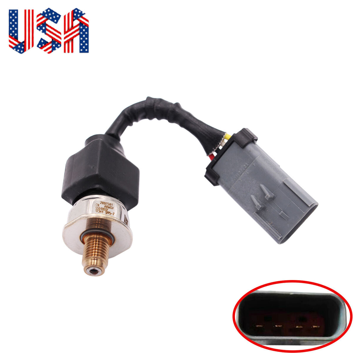 Fuel Pressure Sensor 2897581 Fit for Peterbilt Cummins ISX12 Fuel Pressure Sensor 2897581 Fit for Peterbilt Cummins ISX12