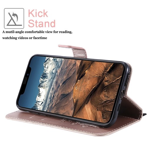 For Apple iPhone 12 Flip Leather Butterfly Girls Card Case Hold Cover - Picture 71 of 72