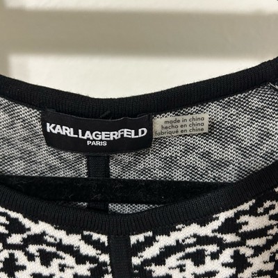 Pull/robe Karl Lagerfeld Noir Et Blanc Motif Géométrique - Taille S - Occasion Très Bon état