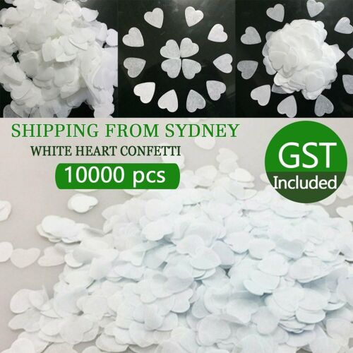 10000pcs Tissue Paper Biodegradable White Heart Confetti Birthday Party/Wedding - Picture 1 of 21