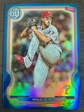 2020 Topps Gypsy Queen Aaron Nola #282 Box Topper Chrome Blue Refractor /99