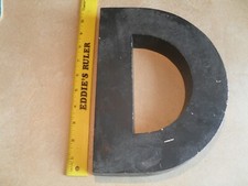 Pair 10" Tall Solid Cast Aluminum Metal Letter "D" Industrial Alphabet Sign