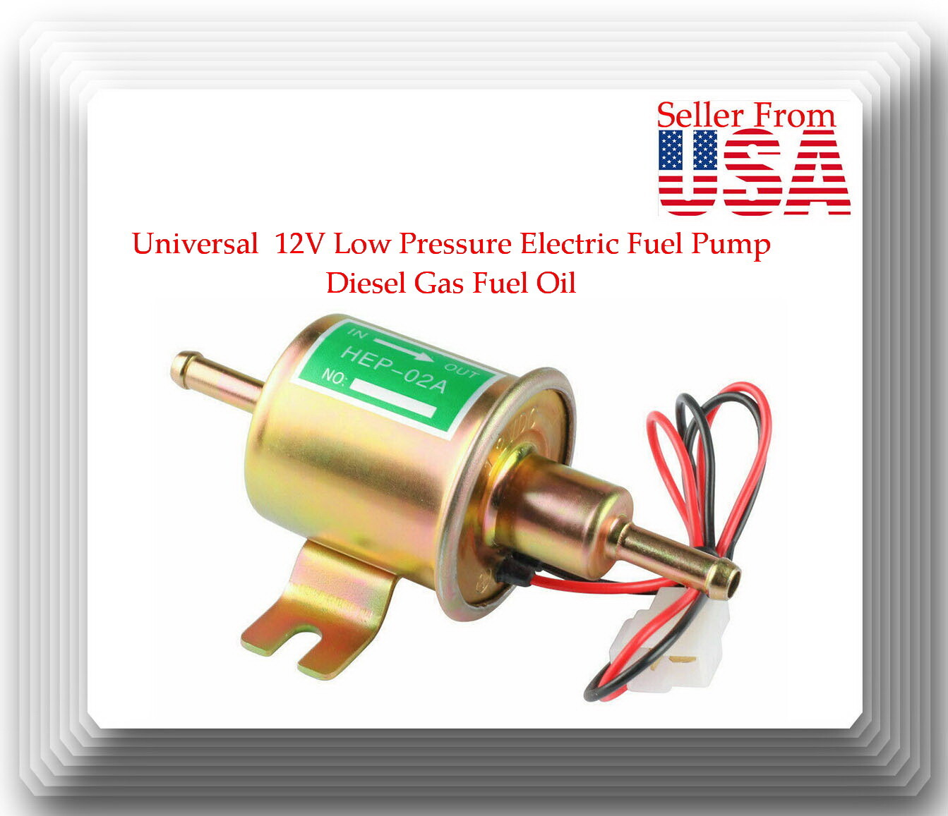 HEP-02A New Gas Diesel fuel pump Inline Low Pressure electric fuel pump 12V