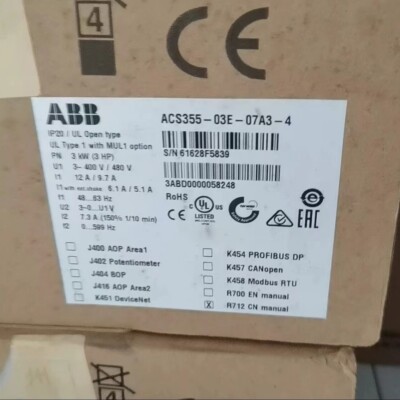 ACS355-03E-07A3-4 Brand New ABB Frequency Converter Fast Shipping 1pcs