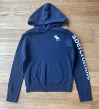 Abercrombie Kids Muscle Moose Boy Blue Cotton Hoodie Jersey Sweatshirt Size XL