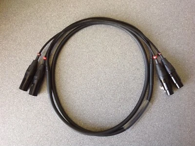 RCH AUDIO ENGINEERING 2 Way XLR Loom 2m - Black & Gold XLR's - Very High Quality Flexible Cable