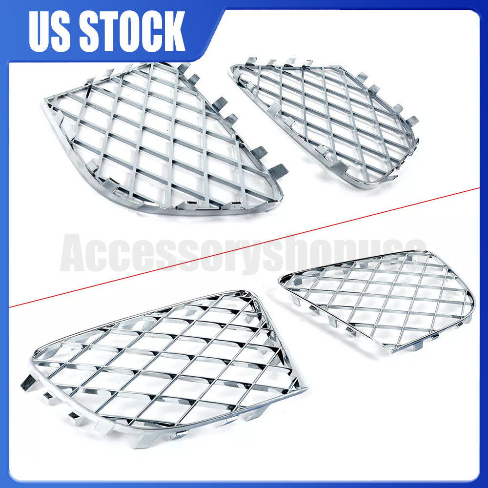 For Bentley Continental Gt Gtc 2012-15 New Chrome Bumper Lower Mesh Grille 4Pcs