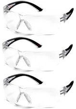 3 Pair/Pack Pyramex Cortez Black Clear Anti Fog Safety Glasses Z87.1