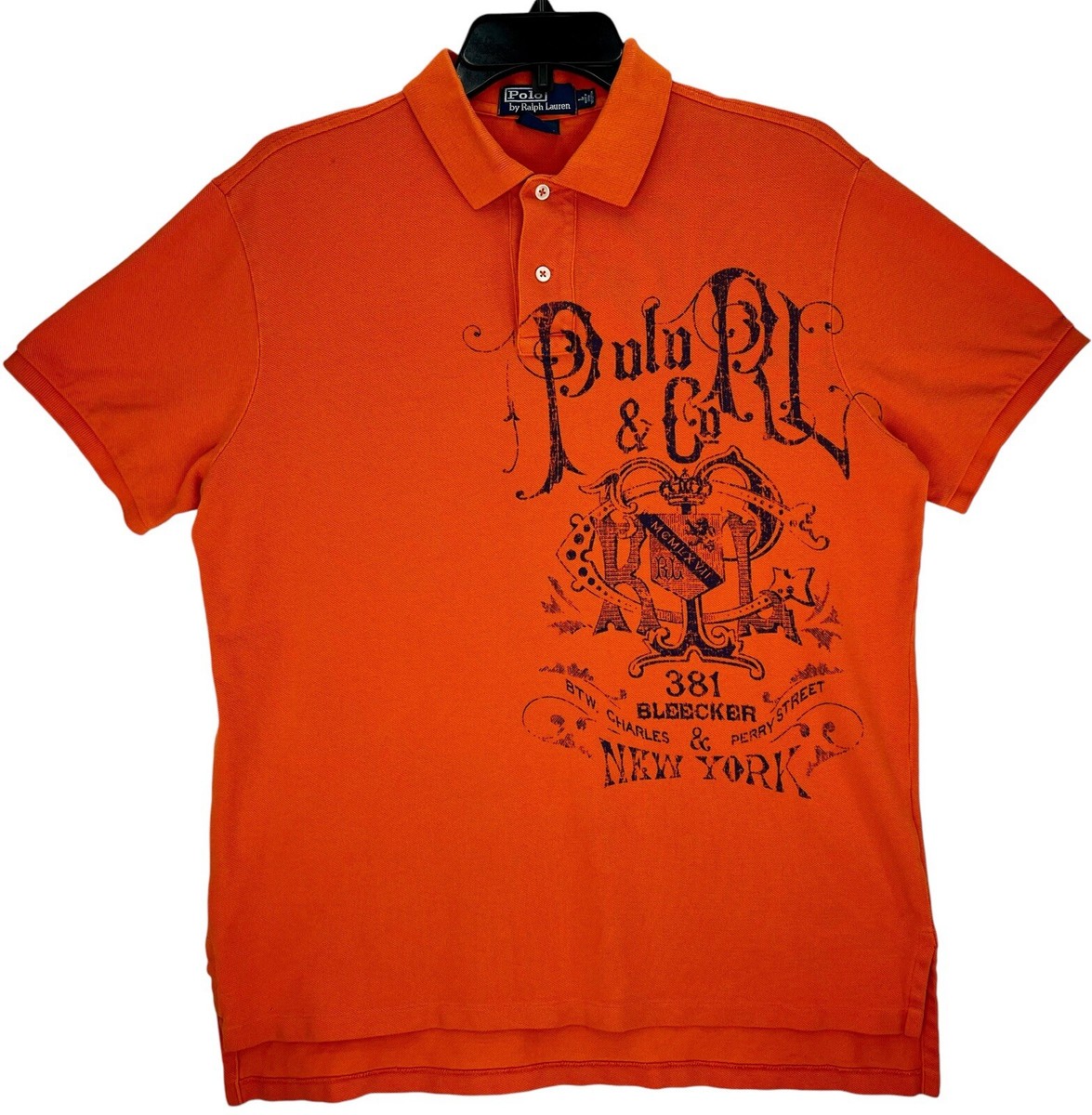 Vintage Polo Ralph Lauren 381 Bleecker St New York Orange