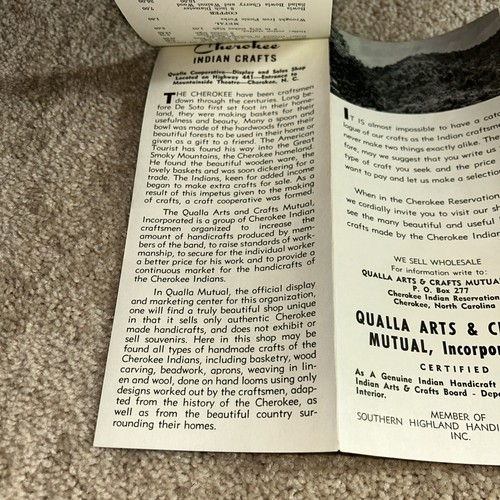 Brochure / listino prezzi CHEROKEE INDIAN CRAFTS anni '50 CHEROKEE N.C. - QUALILLA ARTS - Foto 7 di 8
