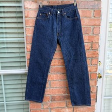 Vintage 90s Levis 501 Made in USA Blue Button fly Denim Jeans 29x30 Actual 26x27