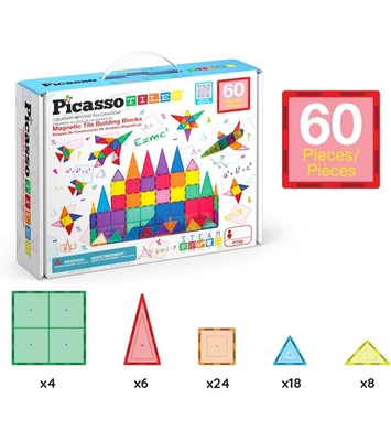   Lernspielzeug Magnetbau 60 Teile Kinder PicassoTiles  