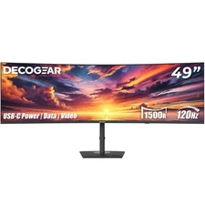 Deco Gear 49" Curved Ultrawide Monitor DQHD 5120x1440, 120Hz, 65W USB-C, KVM, HD