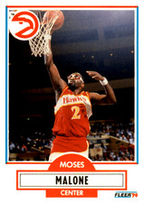1990-91 Fleer #3 Moses Malone Atlanta Hawks HOF