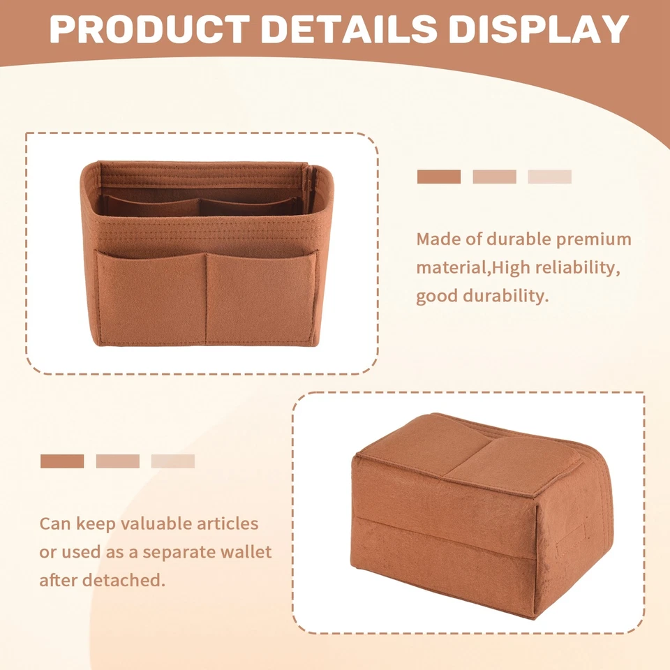 Home Storage Bag Purse Organizer Felt Insert Bag Makeup Organizer Inner7390 - Image 4 of 4