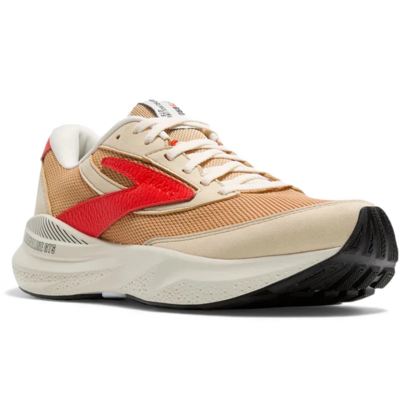 BROOKS Adrenaline GTS 24 Tan Taffy Cherry Tomato Running Shoes Men's D Sizes