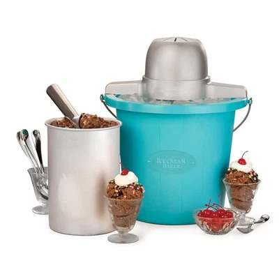 NOSTALGIA 4 Qt. Electric Ice Cream Maker with Easy-Carry Handle