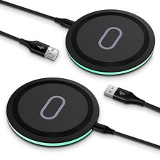 Samsung Fast Wireless Charger Pad, 2 Pack 15W Wireless Charging Pad Fast Char...