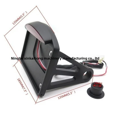 Motorcycle License Plate Mount Bracket 22mm 25mm Hole Fixing Kit - Photo 1/4