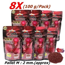 8X OKIKO Quick Red Head Mark Flowerhorn Fish Food Floating Type High Proteins Mi
