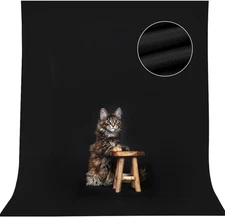 5x7ft Black Backdrop Background for Photography, High Density Polyester Fabric B