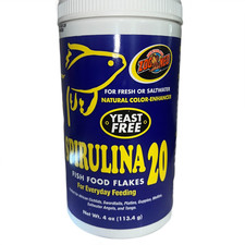 Spirulina 20 Fish Food Flakes 4 oz Jar  Ideal for Fresh  Saltwater Aquariums