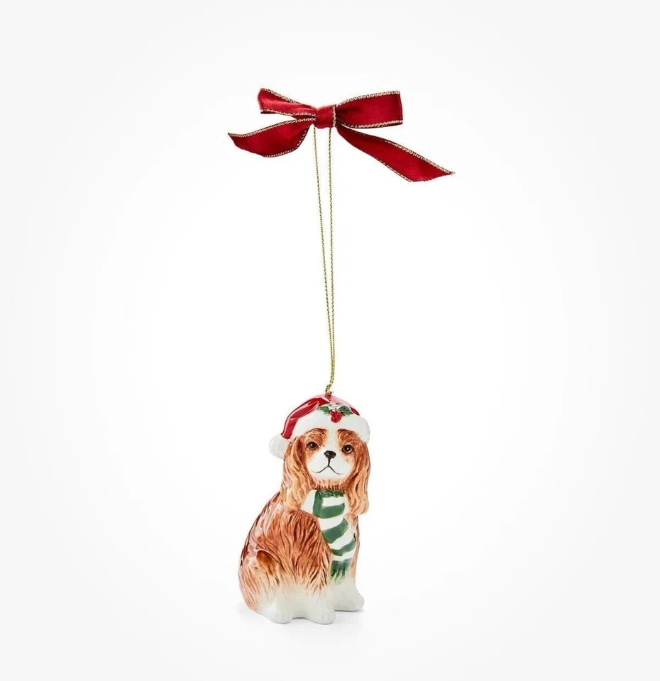 Spode Árbol de Navidad Adorno Cavalier King Charles Spaniel Perro Cerámica NUEVO EN CAJA Foto 4 de 4