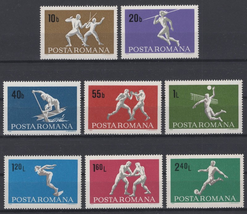 Romania 1969. Sports. Scott # 2070-2077. MNH, VF