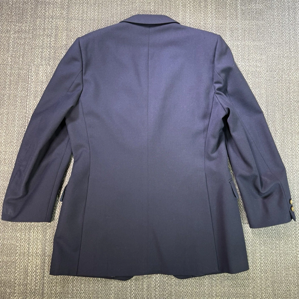 Yves Saint Laurent YSL Blazer Jacket Mens Navy wool Gold Buttons France Vtg 70s - Image 3 of 4