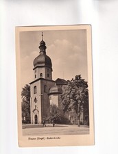 F9633) Postcard, PLAUEN Saxony - Vogtland LUTHER CHURCH Post Office 1956